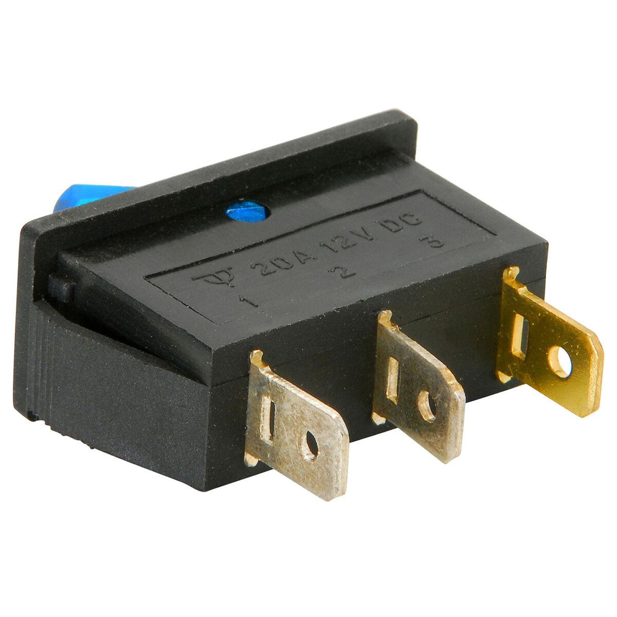 PARTS EXPRESS SPST Large Rocker Switch w/Blue Illumination 12VDC PARTS EXPRESS SPST Large Rocker Switch w/Blue Illumination 12VDC